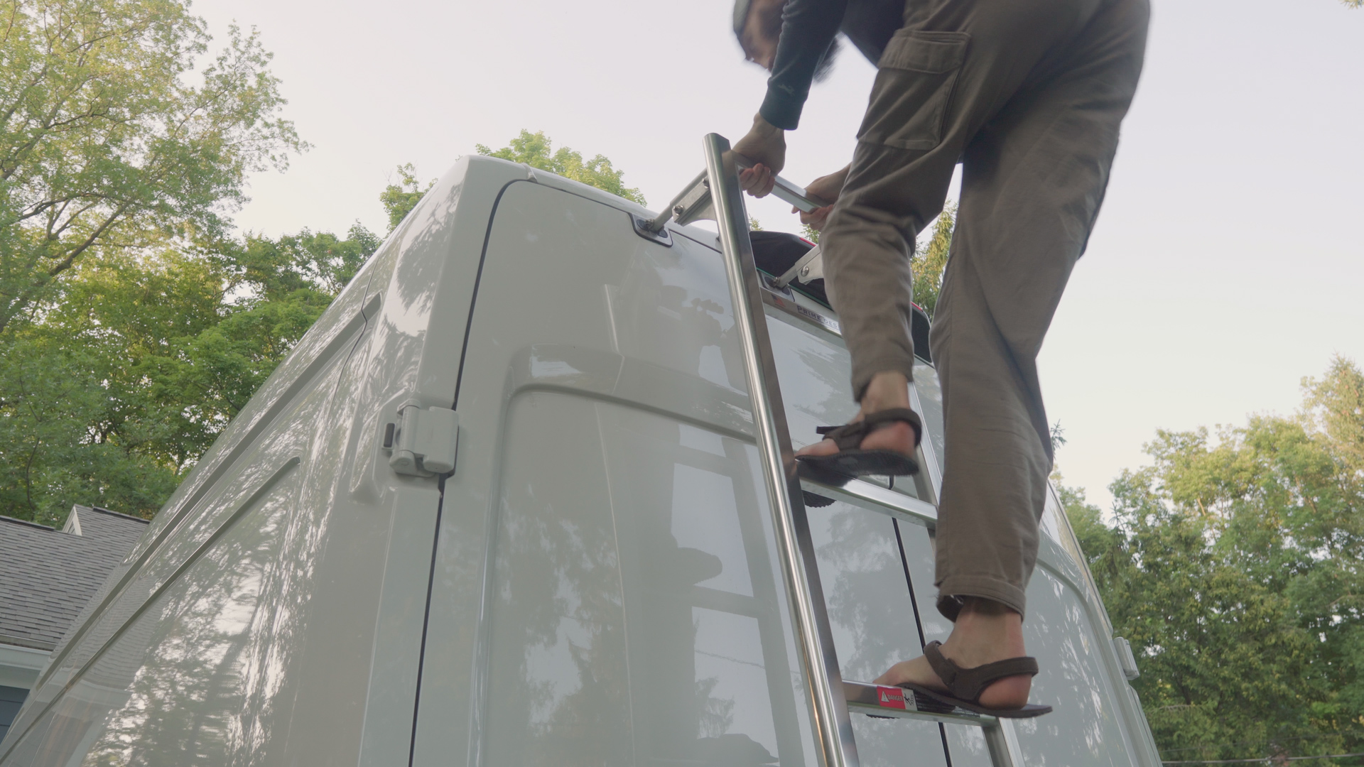 Van Life Day One Andrew Folts Climbing Van Ladder