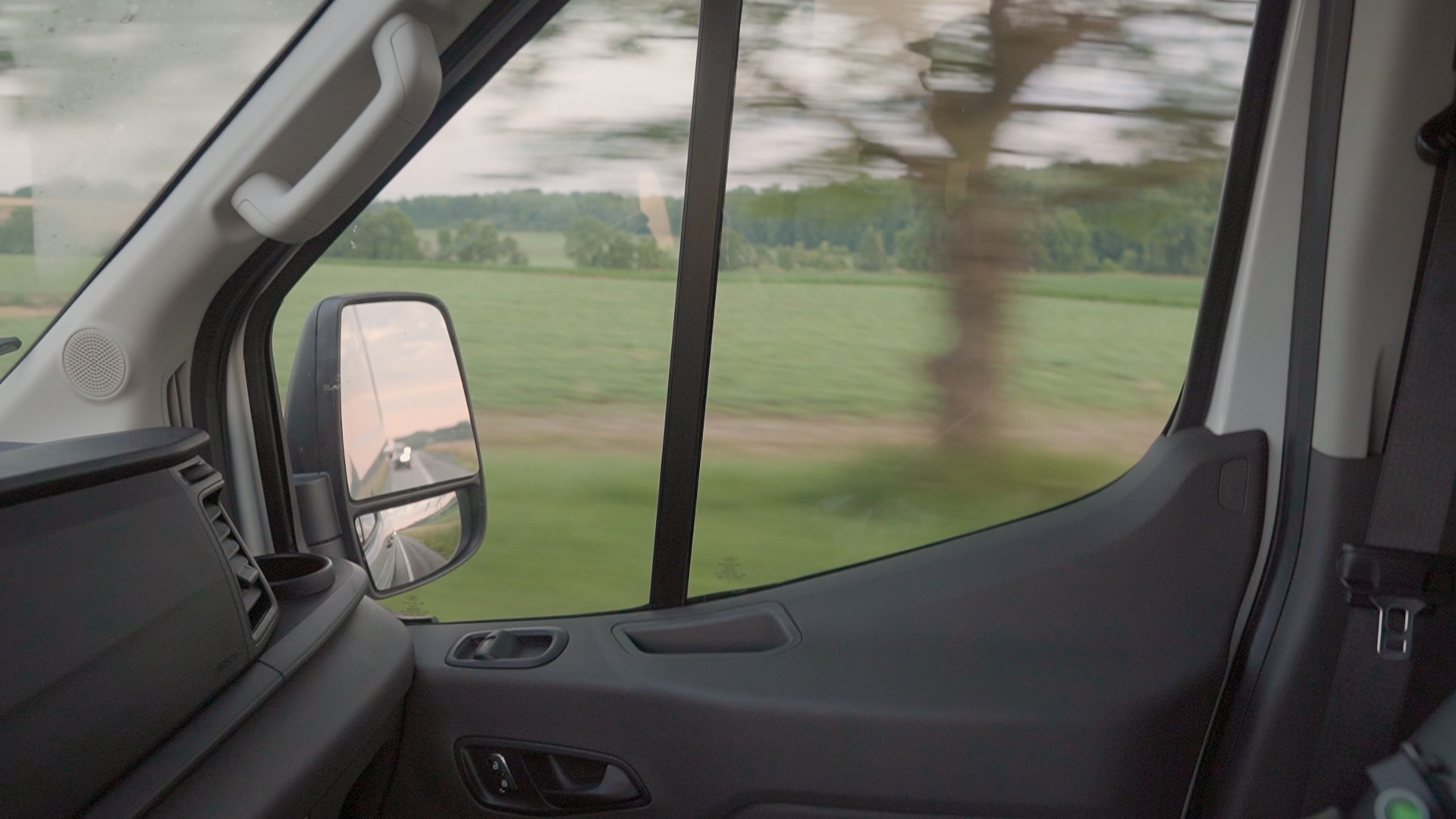 Van Life Day One Andrew Folts Ford Transit Driving Side Window